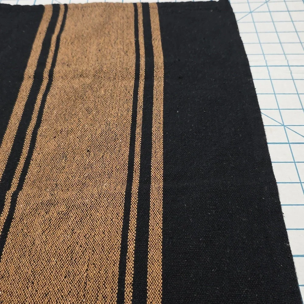 Black and Tan Table Runner, 14x28, Gently Preloved